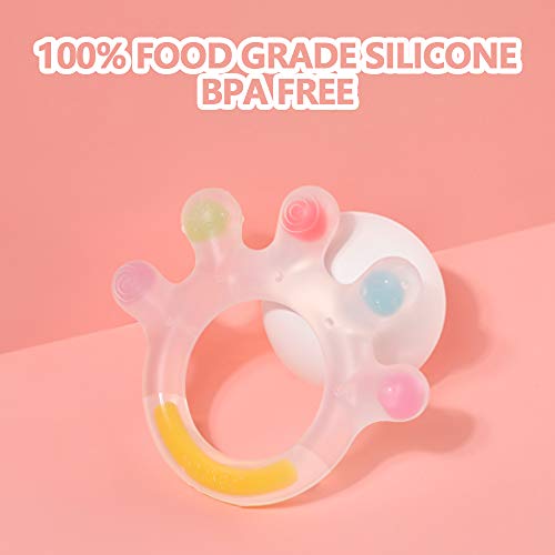 Haakaa Large-Palm Baby Teething Toys, Food Grade Silicone Teethers for Babies 0-6 Months/6-12 Months, BPA Free Teething Relief Baby Chew Toys