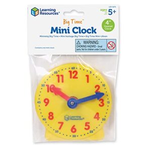 learning resources smart pack 4" clock, yellow