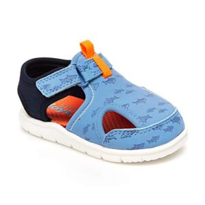 simple joys by carter's boy's shawn water sandal, blue, 4 infant (0-1 year)