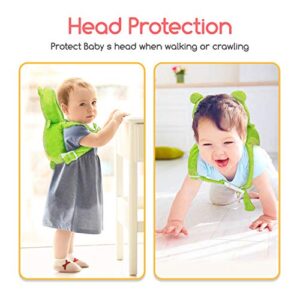 Toddler Baby Head Protection & Baby Knee Pads for Crawling and Walking (Green Frog)