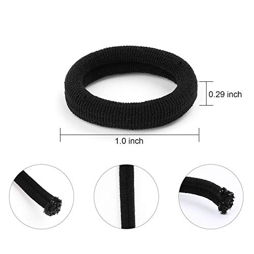 200PCS Black Baby Hair Bands – Mini Seamless Toddler Hair Ties – Soft Toddler Hair Ponytail Holders for Kids Girls, 1 Inch in Diameter, Black, by NineTong