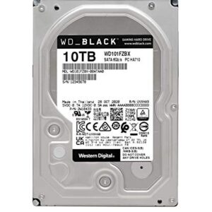 WD_BLACK Western Digital 10TB WD Black Performance Internal Hard Drive HDD - 7200 RPM, SATA 6 Gb/s, 256 MB Cache, 3.5" - WD101FZBX