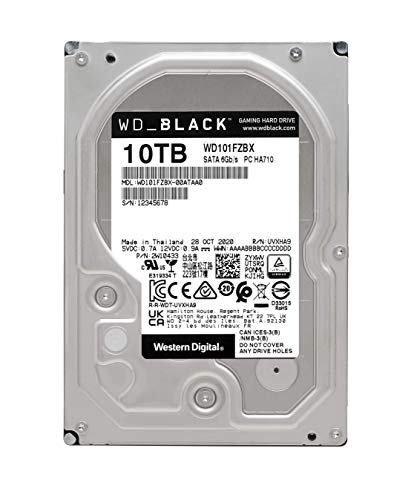 WD_BLACK Western Digital 10TB WD Black Performance Internal Hard Drive HDD - 7200 RPM, SATA 6 Gb/s, 256 MB Cache, 3.5" - WD101FZBX