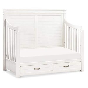 NAMESAKE Wesley Farmhouse 4-in-1 Convertible Storage Crib in Heirloom White, Greenguard Gold Certified