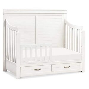 NAMESAKE Wesley Farmhouse 4-in-1 Convertible Storage Crib in Heirloom White, Greenguard Gold Certified