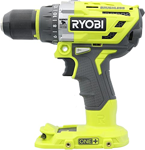 Ryobi P251 One+ 18V Lithium Ion 750 Inch Pound Brushless Hammer Drill Driver w/ 3 Drilling Modes, 24 Position Clutch, and Ergonomic Handle