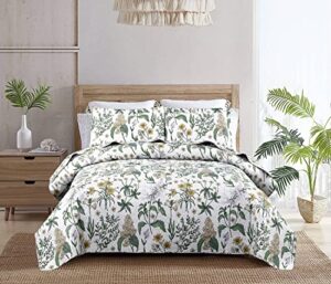 floral quilt set king size bedspread coverlet green yellow flower bedspread set king lightweight quilt bedding spring summer floral coverlet soft home quilts collection bedding with 2 pillowcases