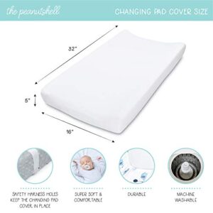 The Peanutshell Baby Changing Pad Covers for Boys or Girls | Grey & White 2 Pack Set | Elephant & Stripes