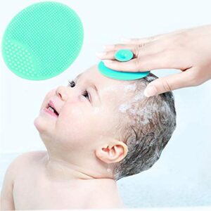 Baby Bath Brush, Cradle Cap Silicone Massage Scrubbers Exfoliator | The SkinSoother Baby Essential for Dry Skin, Eczema (Small-4PCS)