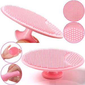 Baby Bath Brush, Cradle Cap Silicone Massage Scrubbers Exfoliator | The SkinSoother Baby Essential for Dry Skin, Eczema (Small-4PCS)