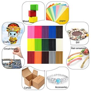 Colored Hot Melt Glue Sealing Sticks for Letter Seal Stamp, VARACL Kids Mini Hot Glue Gun Sticks for Arts Gift Crafts,Home General Repair,15 Colors,75 PCS, Diameter 7 mm/0.28", Length 10 cm/3.9"