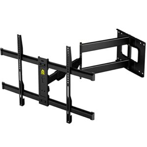 forging mount long arm tv mount, full motion wall mount bracket with 43 inch extension articulating arm tv wall mount, fits 42 to 86 inch flat/curve tvs, holds up to 110 lbs,vesa 800x400mm compatible