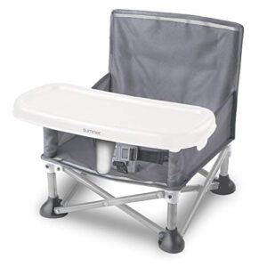 summer pop ‘n sit portable booster chair, gray - booster seat for indoor/outdoor use - fast, easy and compact fold