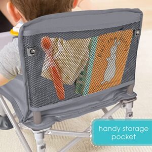 Summer Pop ‘N Sit Portable Booster Chair, Gray - Booster Seat for Indoor/Outdoor Use - Fast, Easy and Compact Fold