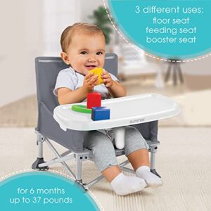 Summer Pop ‘N Sit Portable Booster Chair, Gray - Booster Seat for Indoor/Outdoor Use - Fast, Easy and Compact Fold