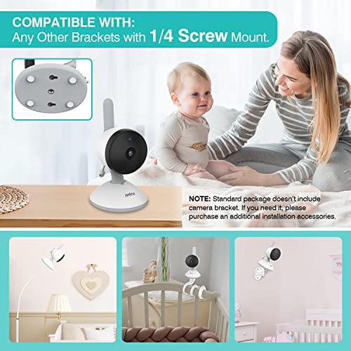 JouSecu Baby Monitor with 2 Cameras, Video Baby Monitor, 4.3 Inches LCD Split Screen, 1000ft Range Rechargeable Battery, with 2 Way Audio,Temperature Detection,Baby Crying Detection,Night Vision