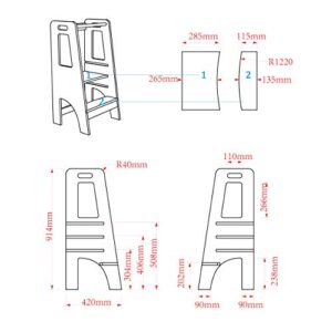 ZZBIQS Kitchen Stool Helper Tower for Kids, Standing Tower for Toddlers, Kids Step Stool for Counter Learning(Grey)