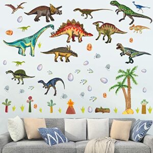 Dinosaur Wall Decals for Boys Room, Watercolor Dinosaur Wall Stickers for kids Bedroom,Large Dinosaur Wall Decor Decorations for Nursery, Living Room,Classroom Wall Art Sticker,Kids Birthday Christmas Gift