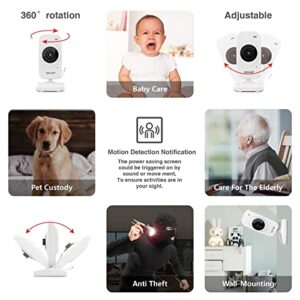 Video Baby Monitor,1080P Full HD Ultra clear image quality,5.5" IPS Screen Monitor & 2 Camera, Range up to 1000ft,24h Battery Life, 2-Way Talk,Split Screen,Night Vision,Temperature Monitor,No WiFi.