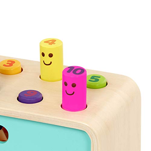 Battat – Wooden Hammer Toy for Kids, Toddlers – Pounding Bench with Pegs and Mallet –Colorful Developmental Toy – Pound & Count Bench – 1 Year +