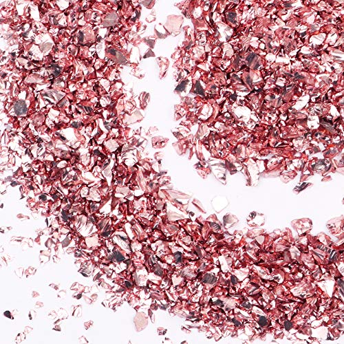 Crushed Glass Craft Glitter for Resin, Irregular Metallic Crystal Chips Sprinkles Chunky Glitter Shiny Nail Sequins Flakes for Nail Art DIY Jewelry Making Decoration Vase Filler