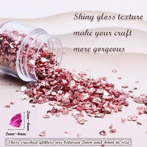 Crushed Glass Craft Glitter for Resin, Irregular Metallic Crystal Chips Sprinkles Chunky Glitter Shiny Nail Sequins Flakes for Nail Art DIY Jewelry Making Decoration Vase Filler