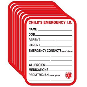 Remarkable Infant I.C.E. (in Case of Emergency) Car Seat Sticker Safety Information - Child Emergency Contact Car Seat Safety Alert Attachment Tag Stickers (8 Pack)