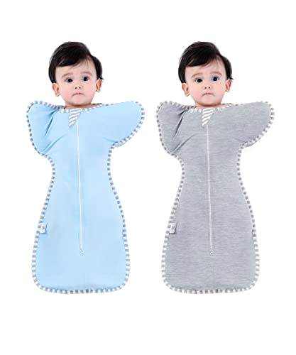 Bycc Bynn 2 Pack Sleeping Blanket Sack with High Sleeve,Transitions to Arms-Free Wearable Sleeping Bag for Baby pacify