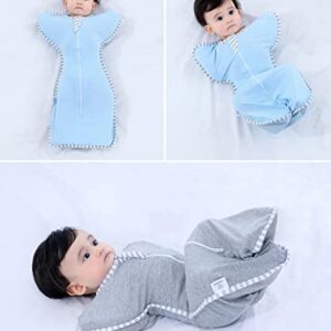 Bycc Bynn 2 Pack Sleeping Blanket Sack with High Sleeve,Transitions to Arms-Free Wearable Sleeping Bag for Baby pacify