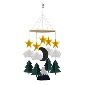 baby crib mobile wooden wind chime mobile crib bed forest mobile felt moon crib mobile nursery decoration toy hanging ornament pendant photography props
