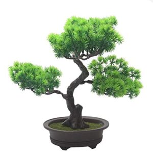 Artificial Bonsai Tree, Simulation Pine Tree Potted Plant, Office DIY Decorative Bonsai, Fake Green Plant Decoration Artificial Plants, for Desktop Display, Zen Garden Décor