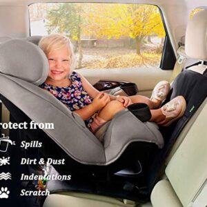 Car Seat Protector, 2 Pack Auto Seat Protectors for Child Car Seat with Thick Padding, Seat Cover Mat for Under Baby Seat to Protect Leather Seats, Black