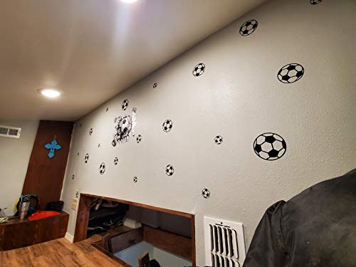 SITAKE 43 Pcs Soccer Stickers, Kids Soccer Ball Stickers Decals for Kids Room, Football Wall Decal Sticker Vinyl Art DIY Sticker for Boys Bedroom Playroom Living Room Window Door Decoration