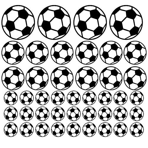 SITAKE 43 Pcs Soccer Stickers, Kids Soccer Ball Stickers Decals for Kids Room, Football Wall Decal Sticker Vinyl Art DIY Sticker for Boys Bedroom Playroom Living Room Window Door Decoration