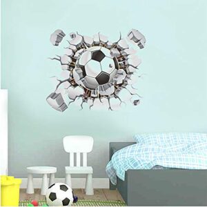 SITAKE 3D Soccer Stickers, 3D Wall Art Soccer Ball Stickers Decals for Kids Room, Football Vinyl Art DIY Sticker for Boys Bedroom Playroom Living Room Window Door Decoration, 19.7 x 24.3in