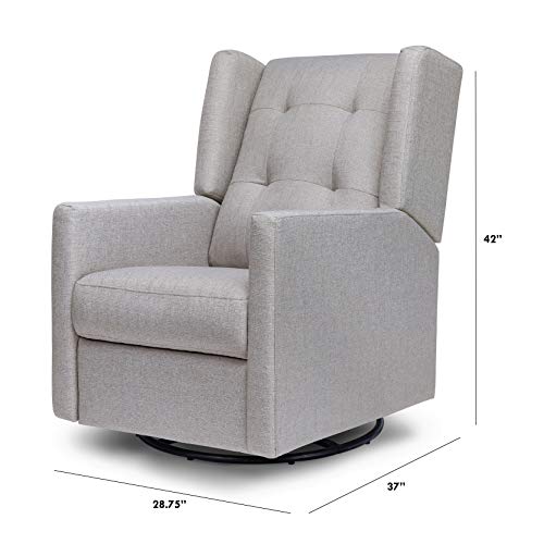 DaVinci Maddox Recliner and Swivel Glider in Misty Grey, Greenguard Gold & CertiPUR-US Certified