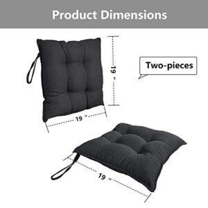INRLKIT Patio Seat Cushions Deep Seating Chair Cushion, Outdoor Seat Pads, Back Cushion Set, 19x19x2 Inch All-Weather Floor Cushion for Patio, Office, Dining Chair, Dark Grey