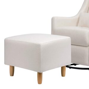 Babyletto Toco Upholstered Swivel Glider and Stationary Ottoman in Performace Cream Eco-Weave, Water Repellent & Stain Resistant, Greenguard Gold Certified