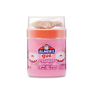 Elmer’s GUE Premade Slime, Strawberry Donut Fluffy Slime, Scented, Includes Rainbow Sprinkle Slime Add-Ins, 1 Count