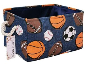 fankang rectangular laundry basket nursery storage fabric storage bin storage hamper,book bag,gift baskets(navl-ball game)