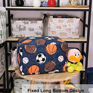 FANKANG Rectangular Laundry Basket Nursery Storage Fabric Storage Bin Storage Hamper,Book Bag,Gift Baskets(Navl-ball game)