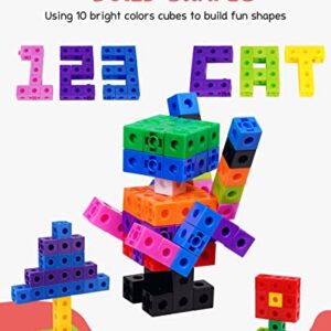 GAMENOTE Math Cubes Manipulatives with Activity Cards - Number Counting Blocks Toys Snap Linking Cube Math Counters for Kids Kindergarten Learning Activities