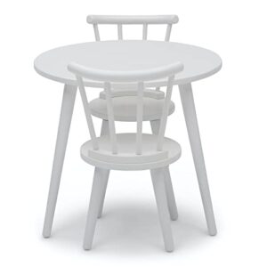 Delta Children Homestead Kids Table & 2 Chairs Set - Ideal for Arts & Crafts, Greenguard Gold Certified, Bianca White