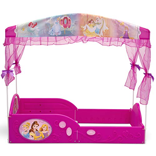 Delta Children Disney Princess Plastic Sleep and Play Toddler Bed with Canopy