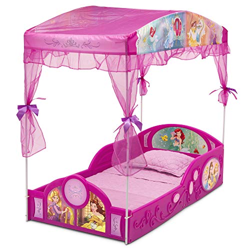 Delta Children Disney Princess Plastic Sleep and Play Toddler Bed with Canopy