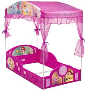 Delta Children Disney Princess Plastic Sleep and Play Toddler Bed with Canopy