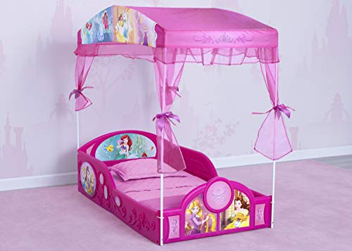 Delta Children Disney Princess Plastic Sleep and Play Toddler Bed with Canopy