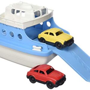 Green Toys Ferry Boat, Blue/White CB - Pretend Play, Motor Skills, Kids Bath Toy Floating Vehicle. No BPA, phthalates, PVC. Dishwasher Safe, Recycled Plastic, Made in USA.