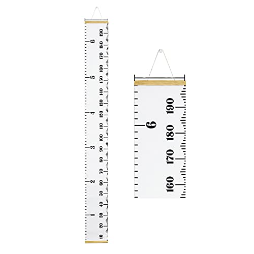 PandaEar Baby Height Growth Chart Ruler| Kids Boys Girls | Removable Wall Decor Measurement 79" x 7.9" (White)