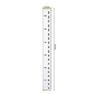 PandaEar Baby Height Growth Chart Ruler| Kids Boys Girls | Removable Wall Decor Measurement 79" x 7.9" (White)